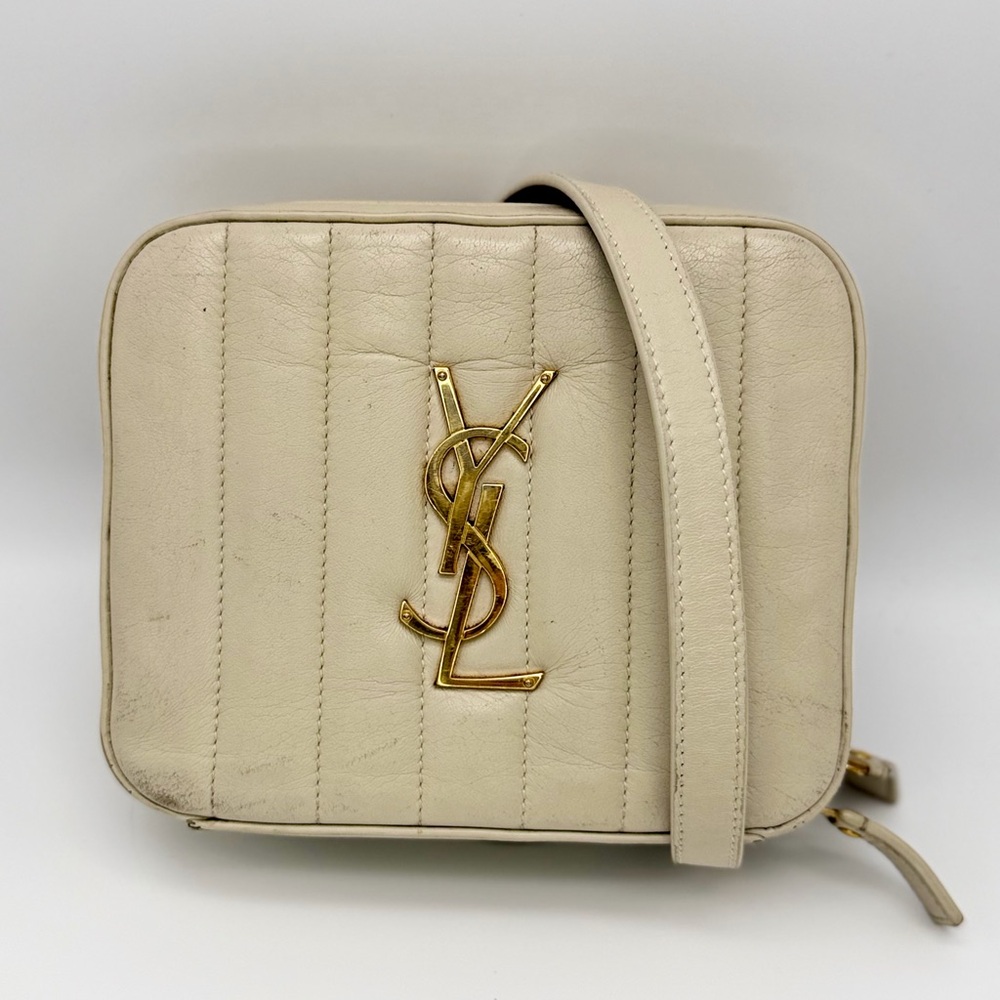 Yves Saint Laurent Vicky Camera Belt Bumbag Crossbody Soft Lambskin Crema